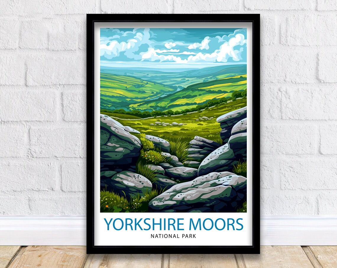 Yorkshire Moors National Park Rolling English Countryside Poster