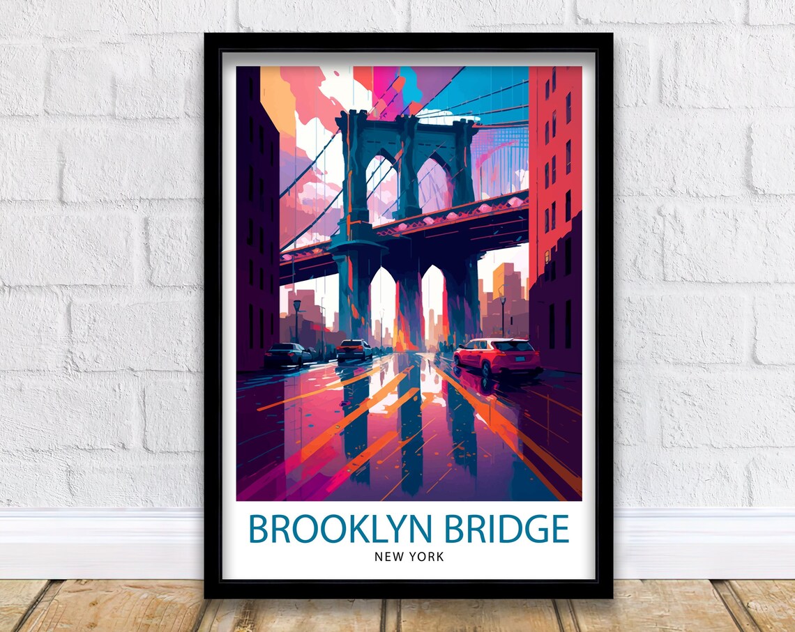 Brooklyn Bridge New York Travel Art Print