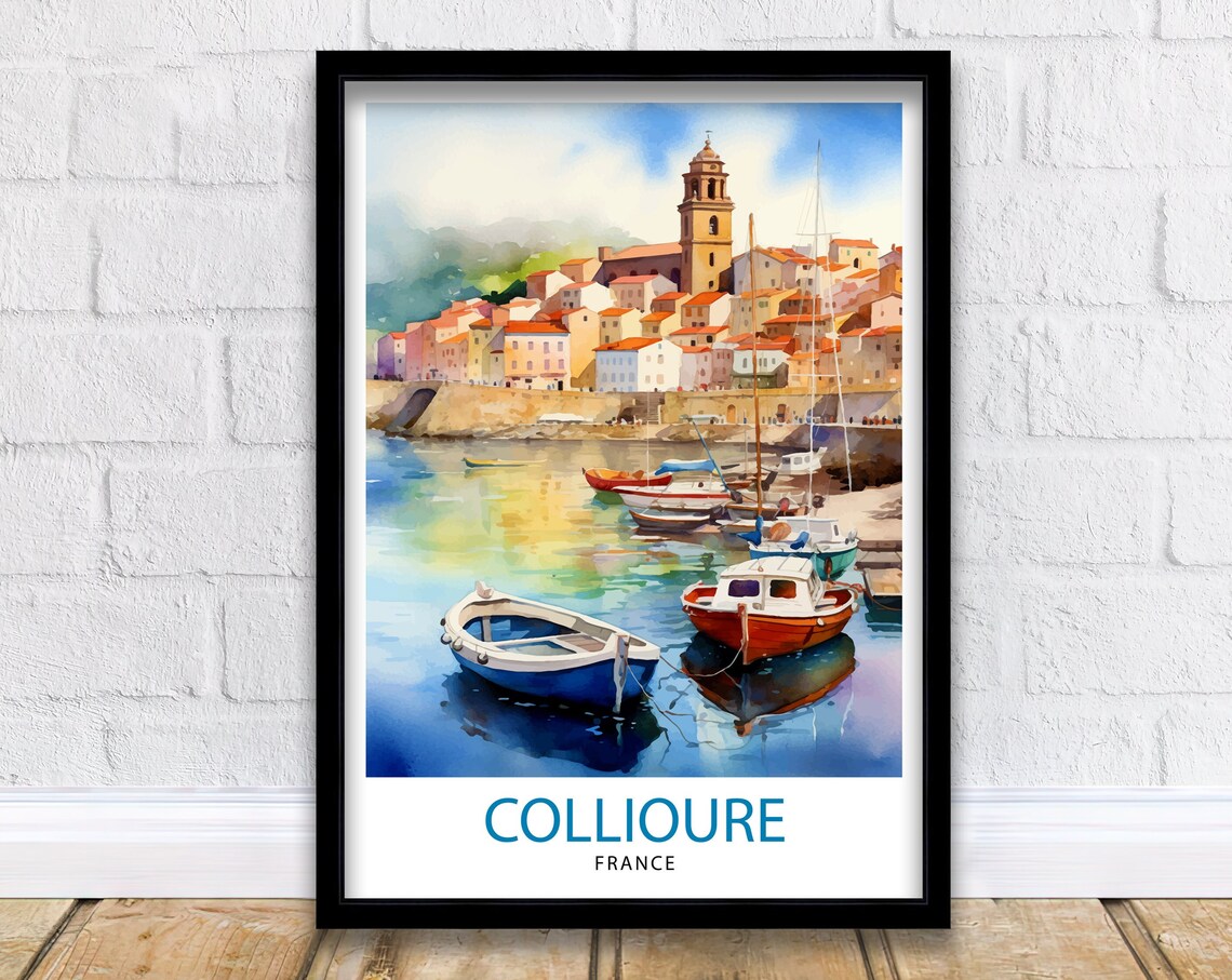 Collioure France Travel Poster, Europe Wall Decor