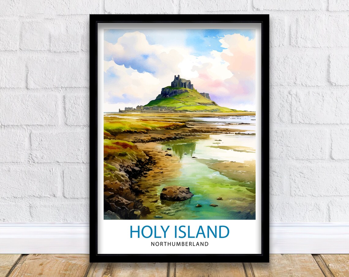 Holy Island Northumberland Travel Poster