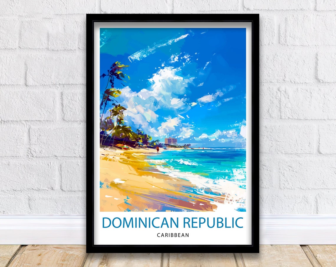Dominican Republic Travel Print Dominican Republic Wall Art Dominican Republic Poster Caribbean Travel Decor Dominican Republic Souvenir