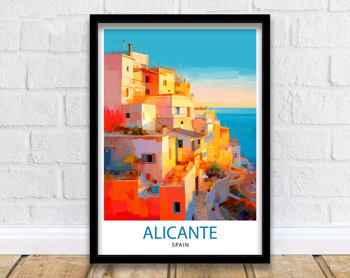 Alicante Spain Travel Print Alicante Wall Decor Alicante Poster Spain Travel Prints Alicante Art Print Alicante Illustration Alicante Wall