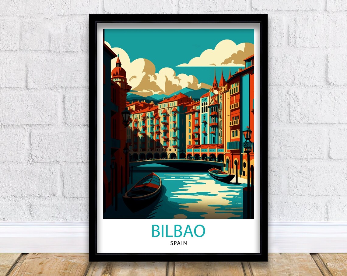 Bilbao Spain Travel Poster, Home Living Decor