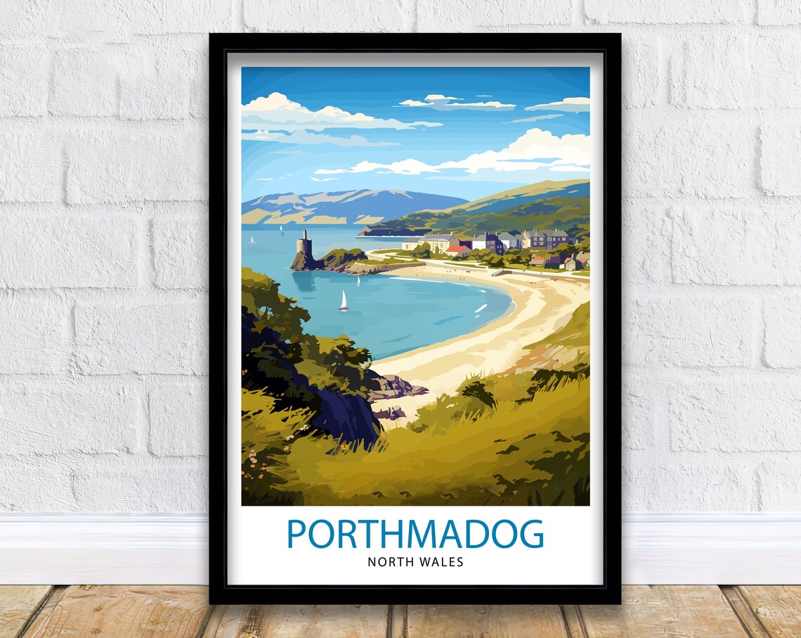 Porthmadog North Wales Travel Poster, Wales Decor
