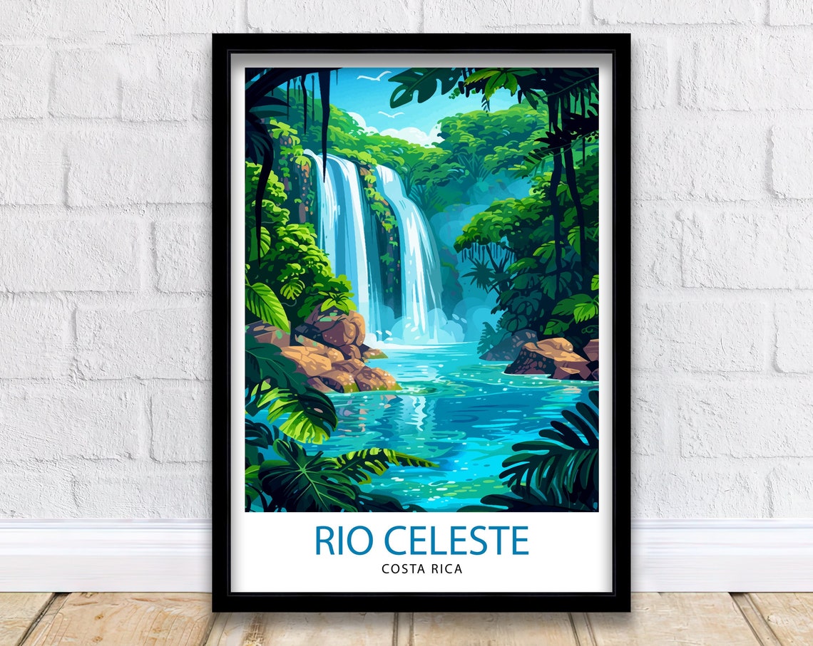 Rio Celeste Costa Rica Jungle Waterfall Turquoise River Poster