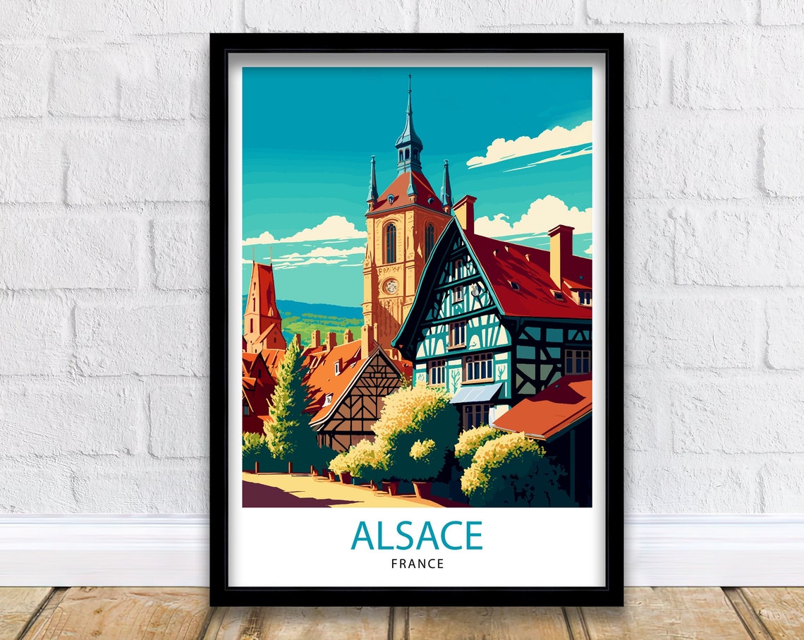 Alsace France Travel Print Alsace Wall Art Alsace Home Decor Alsace Illustration Travel Poster Gift For Alsace France Home Decor