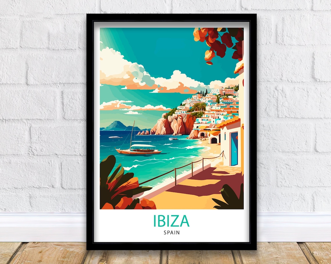 Ibiza Illustration Gift For Ibiza Lovers Poster