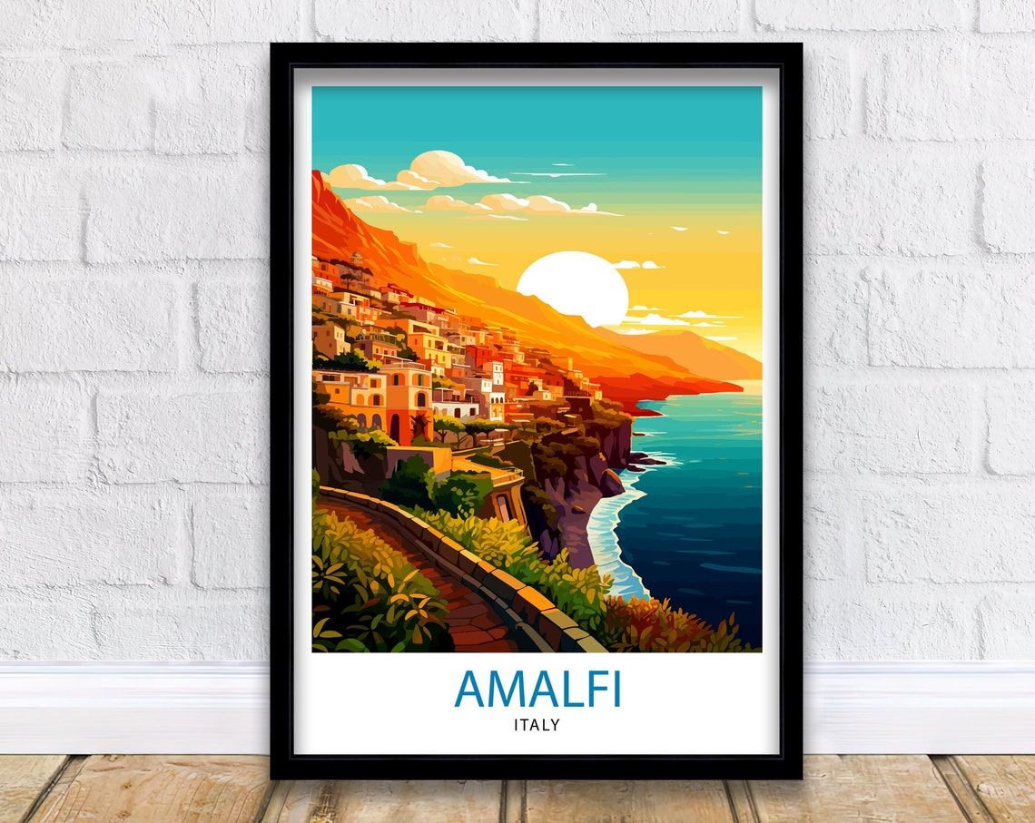 Amalfi Italy Travel Print Amalfi Wall Decor Amalfi Poster Amalfi Art Print Amalfi Wall Art Amalfi Home Living Decor Gift For Amalfi