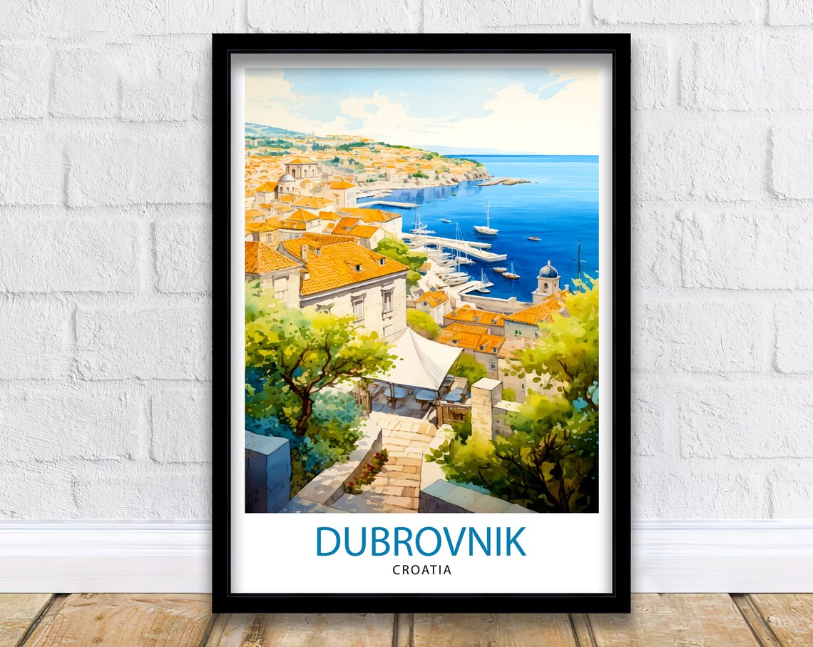 Dubrovnik Croatia Illustration Travel Poster