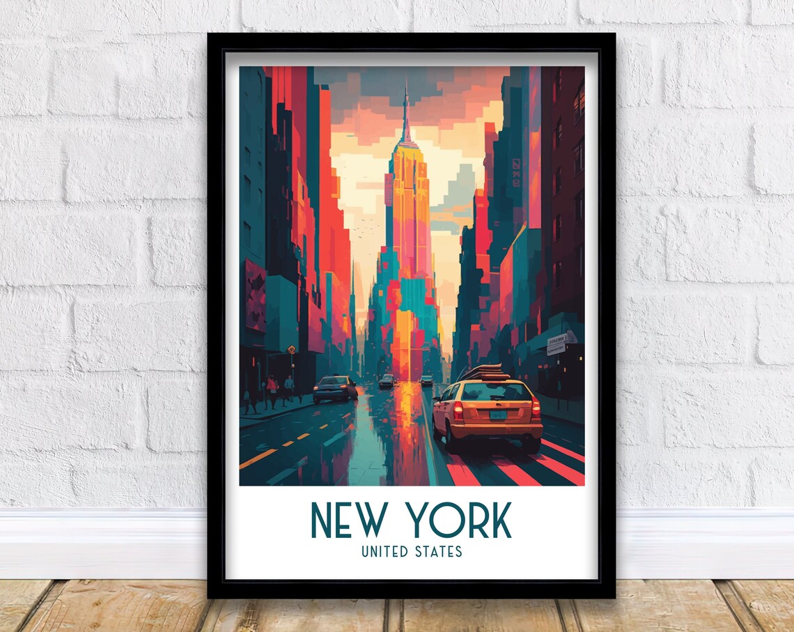 New York Travel Poster, NYC Illustration