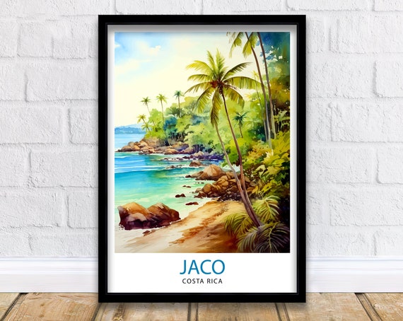 Jaco Costa Rica Print Surf Paradise Art Tropical Beach Wall Art Jaco Beach Poster Costa Rican Coast Decor Pura Vida Lifestyle Illustration