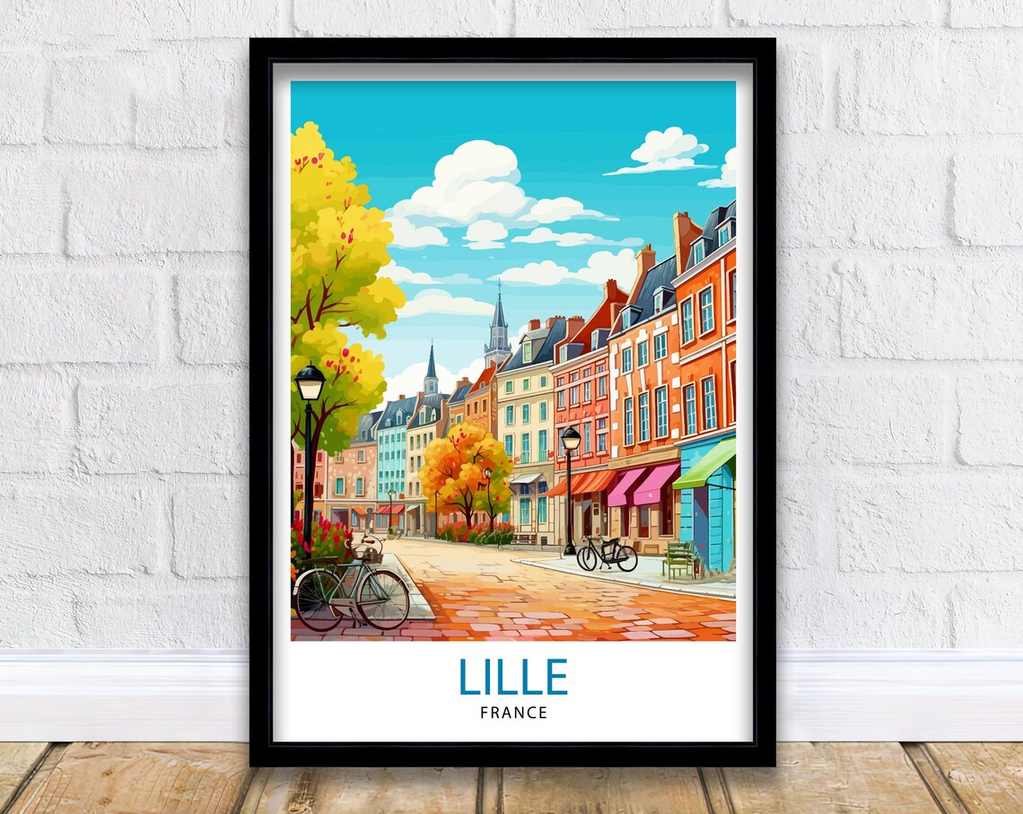 Lille France Vintage Travel Poster, Place Art Print