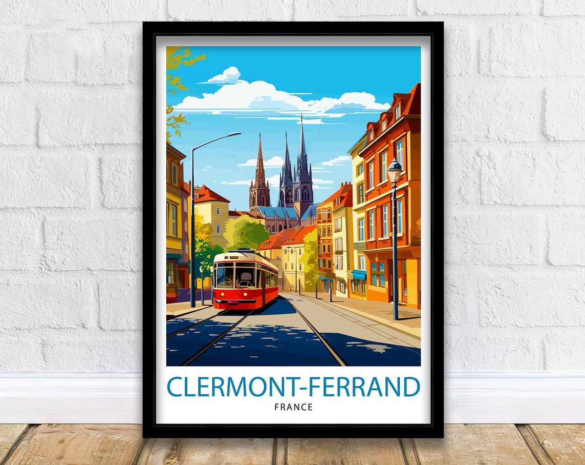 Clermont Ferrand France Travel Print Clermont Ferrand Wall Decor Clermont Ferrand Poster France Travel Prints Clermont Ferrand Art Print