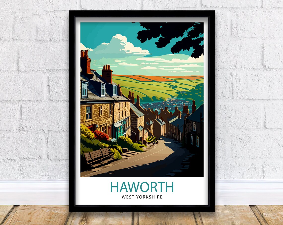 Haworth Yorkshire Travel Poster, England Illustration