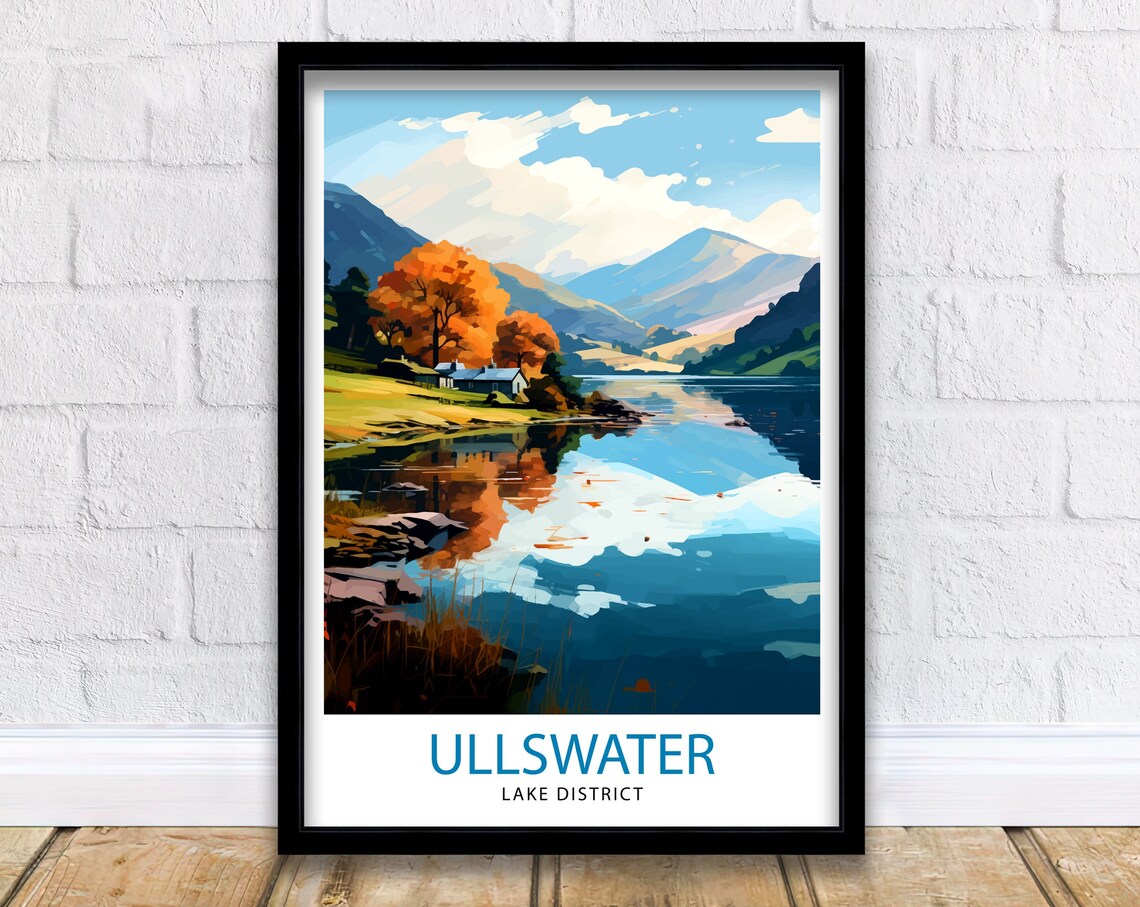 Ullswater Lake District Illustration Travel Poster