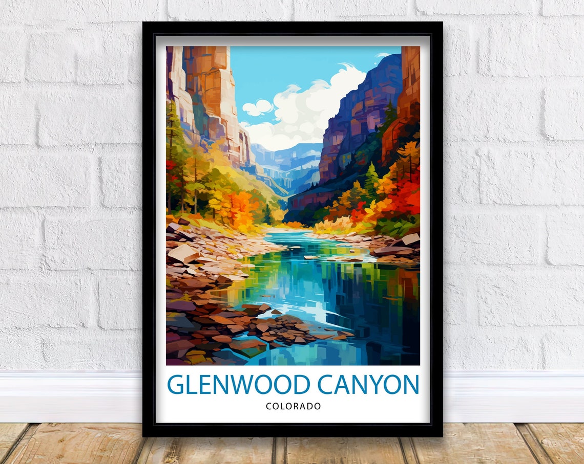 Glenwood Canyon Colorado Travel Print Colorado Wall Decor Glenwood Canyon Poster Rocky Mountain Travel Prints Colorado Art Print Glenwood