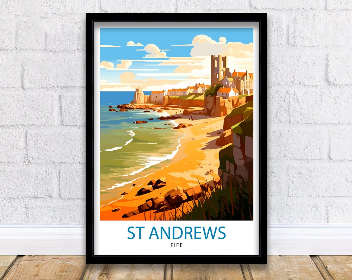 St Andrews Fife Travel Poster, Scotland Wall Decor