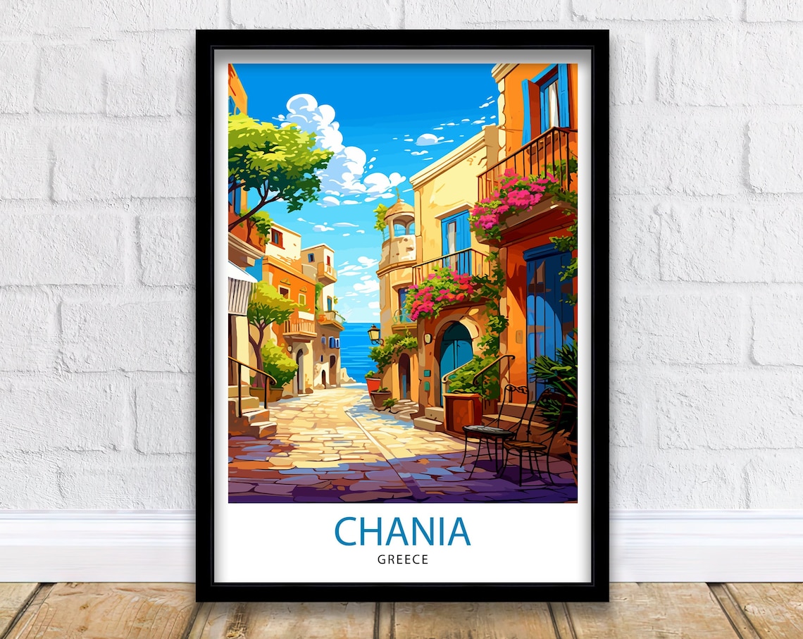Chania Greece Travel Poster, European Place Print