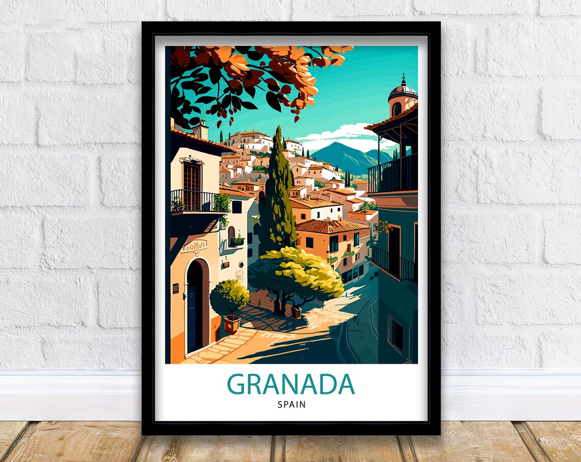 Granada Spain Travel Poster, Europe Wall Art