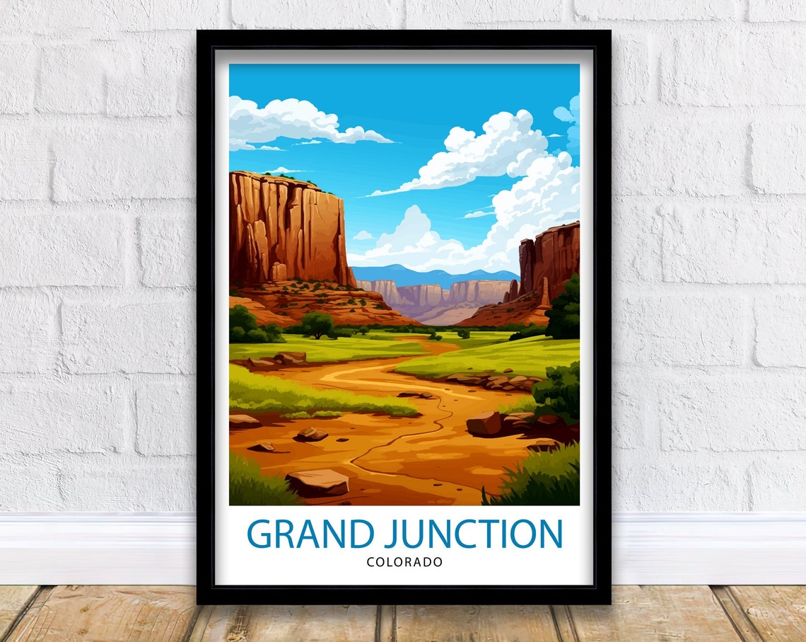 Grand Junction Colorado Travel Print Colorado Wall Decor Grand Junction Poster Rocky Mountain Travel Prints Colorado Art Print Grand