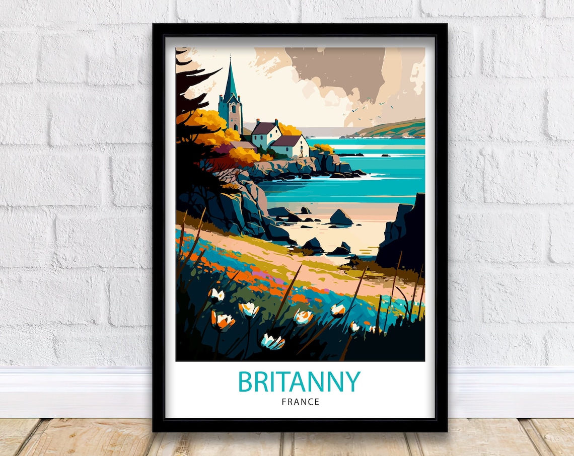 Brittany France Travel Poster, Europe Wall Decor