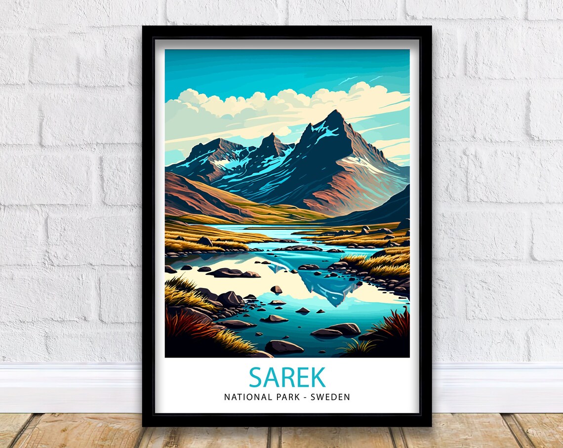 Sarek National Park Sweden Lapland Alpine Lake Mountain Poster
