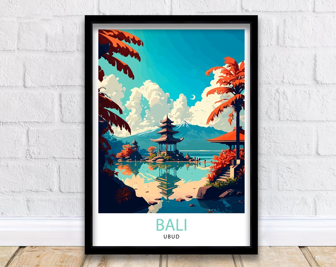 Ubud Bali Travel Poster, Home Living Decor