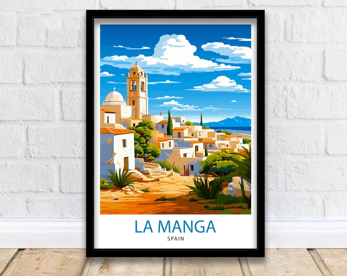 La Manga Spain Travel Poster, Mar Menor Coast