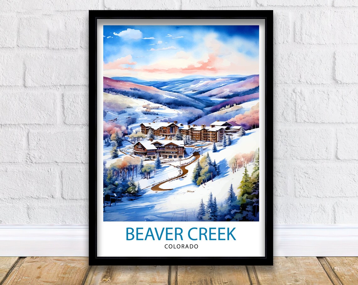 Beaver Creek Colorado Ski Resort Snowy Mountain Winter Art Poster