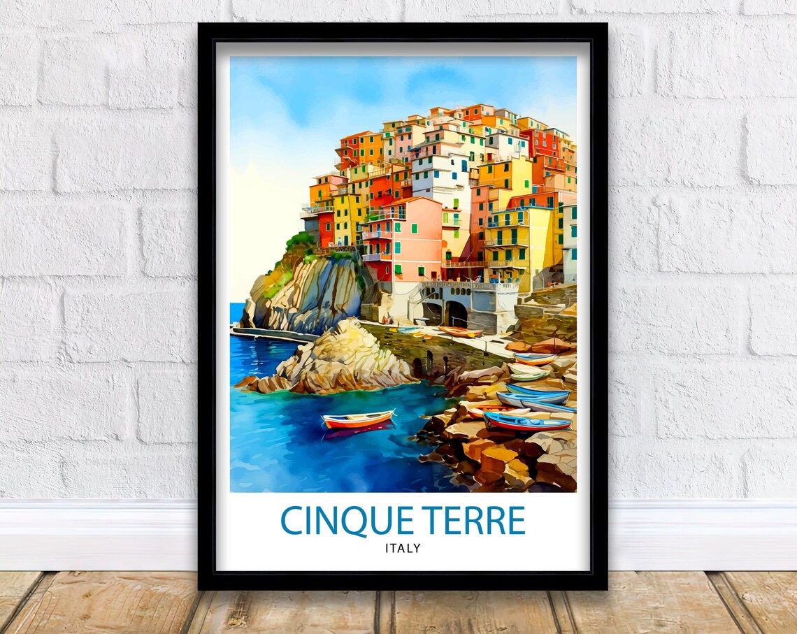 Cinque Terre Italy Travel Poster, Italy Home Decor