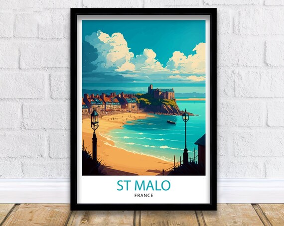 St Malo France Travel Poster, Home Decor Print