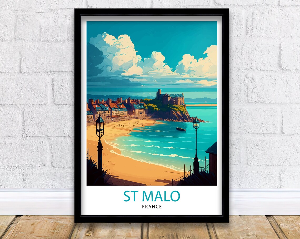 St Malo France Travel Poster, Home Decor Print