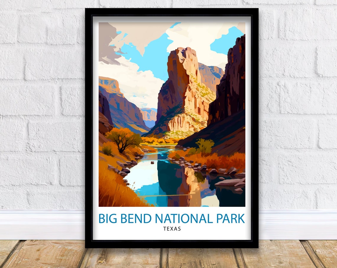 Big Bend National Park Texas River Canyon Desert Landscape Poster