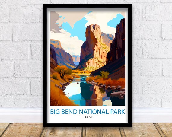Big Bend National Park Texas River Canyon Desert Landscape Poster