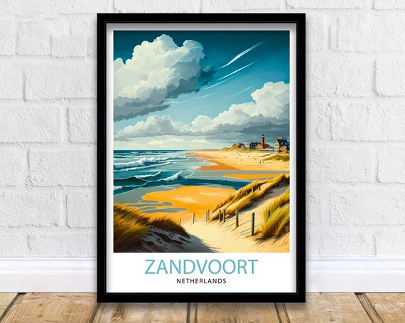 Zandvoort Netherlands Travel Poster, Europe Decor