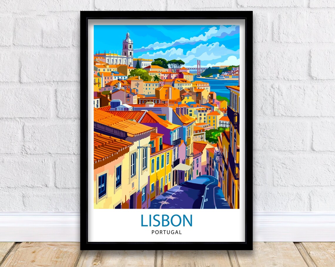 Lisbon Portugal Travel Poster, European Wall Decor