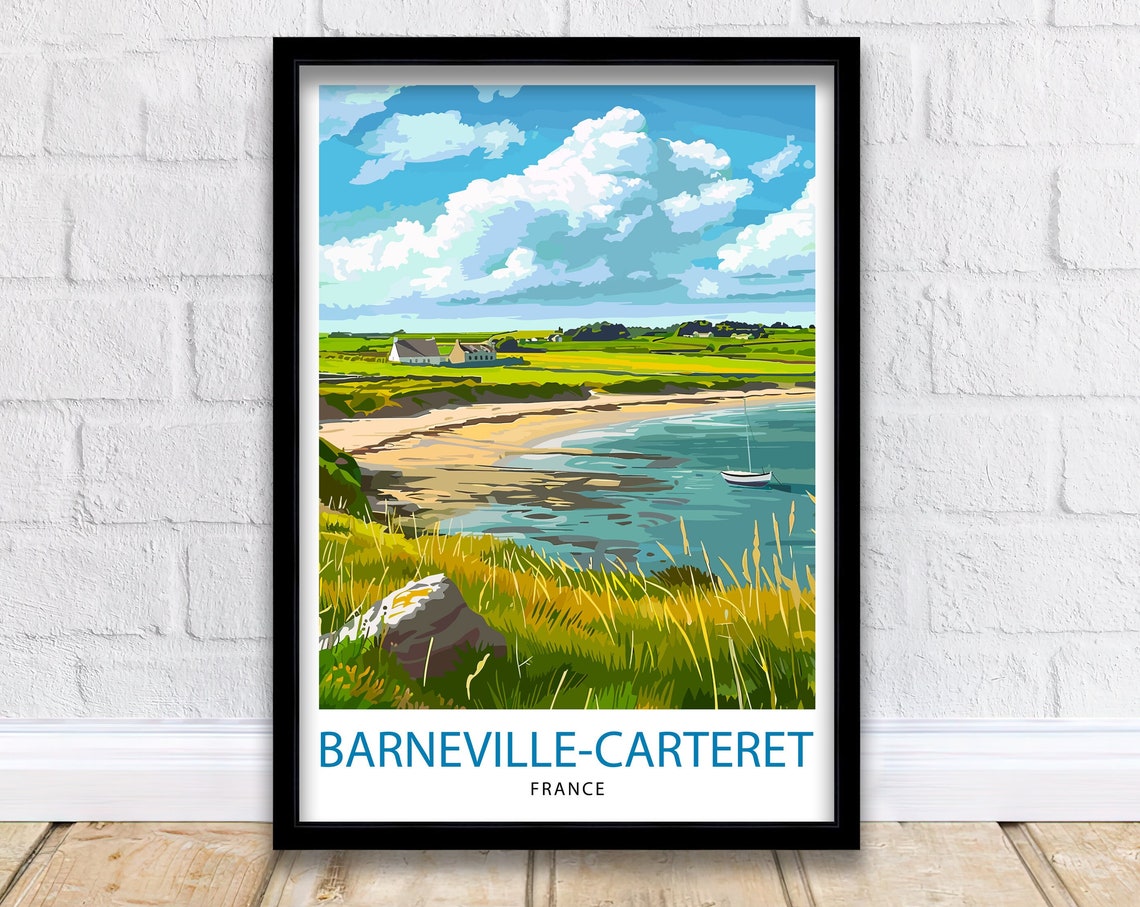 Barneville Carteret France Travel Print Wall Decor Wall Art Barneville Carteret Wall Hanging Home Decor Barneville Carteret