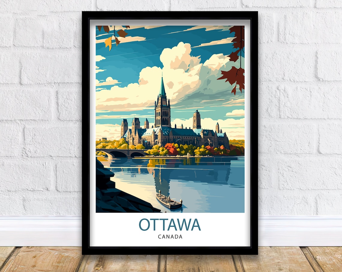 Ottawa Canada Travel Poster, Illustration Art Print