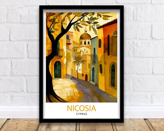 Nicosia Cyprus Travel Poster, Home Decor