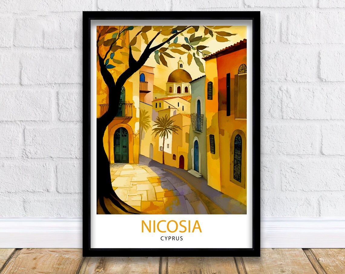 Nicosia Cyprus Travel Poster, Home Decor