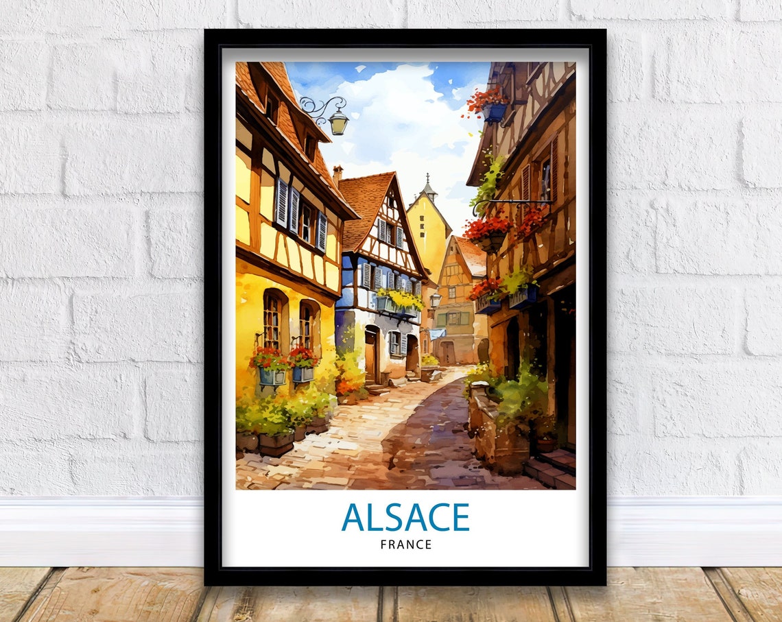 Alsace France Travel Print Alsace Wall Decor Alsace Poster France Travel Prints Alsace Art Print Alsace Illustration Alsace Wall Art France