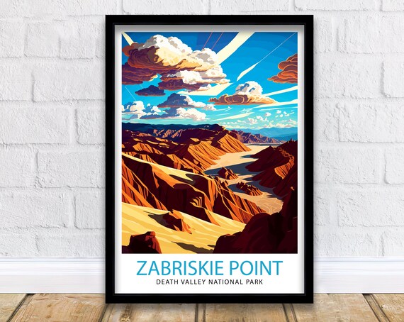 Zabriskie Point Death Valley Badlands Golden Dunes Travel Poster