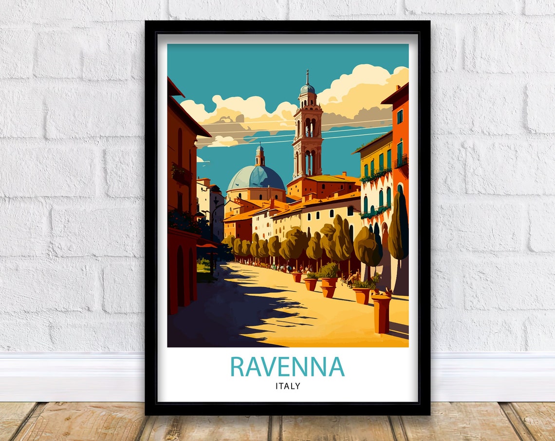 Ravenna Italy Travel Print Ravenna Wall Decor Ravenna Home Living Decor Italy Illustration Travel Poster Gift For Ravenna Italy Home Decor