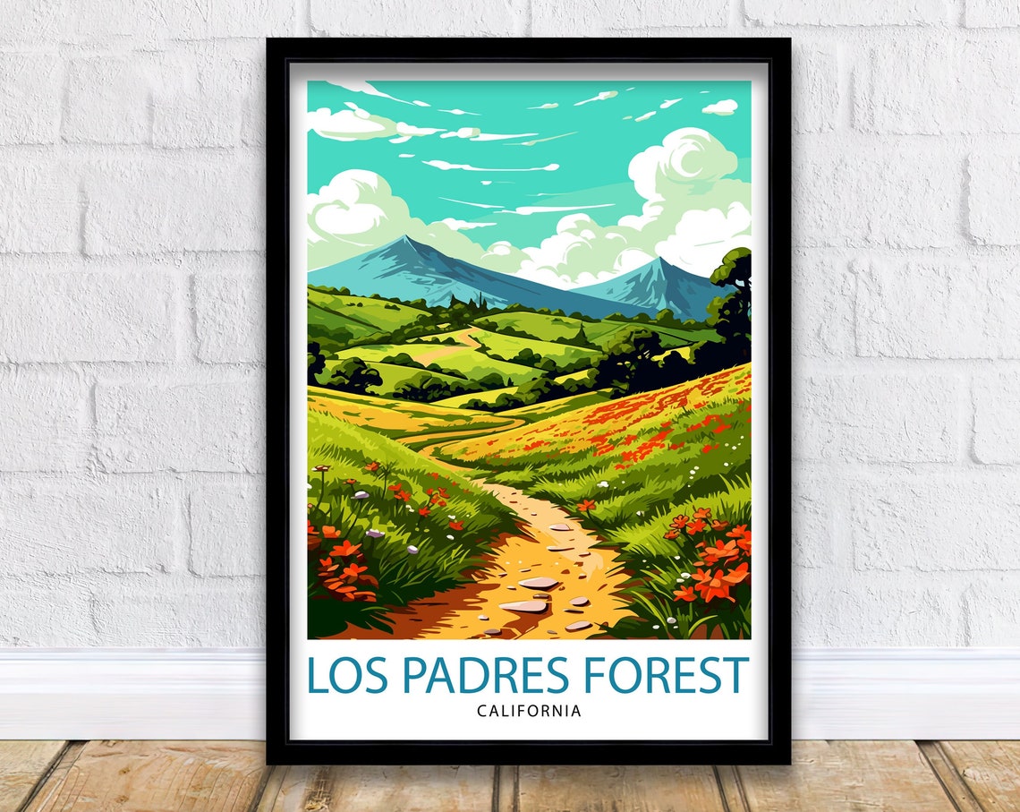 Los Padres Forest California Wildflower Trail Rolling Hills Poster