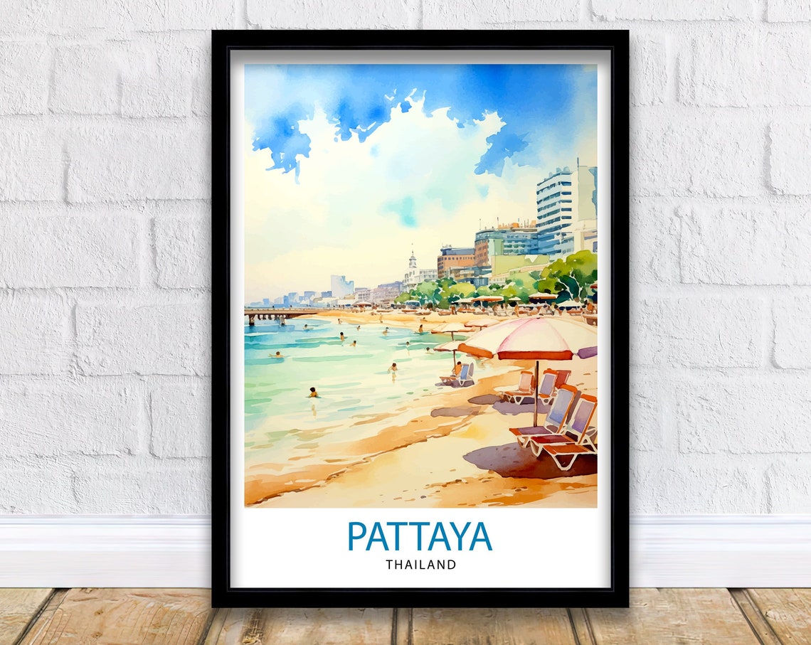Pattaya Thailand Travel Print Pattaya Wall Decor Pattaya Poster Thailand Travel Prints Pattaya Art Print Pattaya Illustration Pattaya Wall