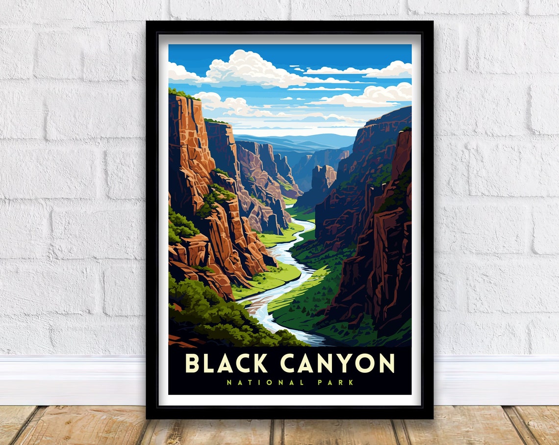 Black Canyon National Park Colorado Travel Print Colorado Wall Decor Black Canyon Poster National Park Travel Prints Colorado Art Print