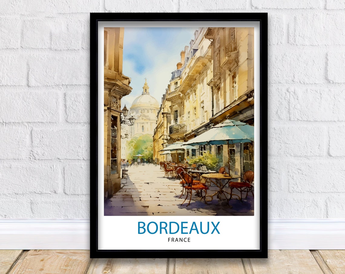 Bordeaux France Travel Print Bordeaux Wall Decor Bordeaux Poster France Travel Prints Bordeaux Art Print Bordeaux Illustration Bordeaux