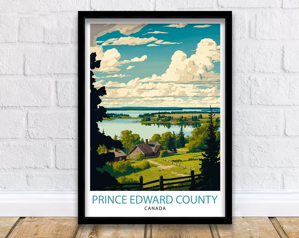 Prince Edward County Travel Poster, Canada Illustration