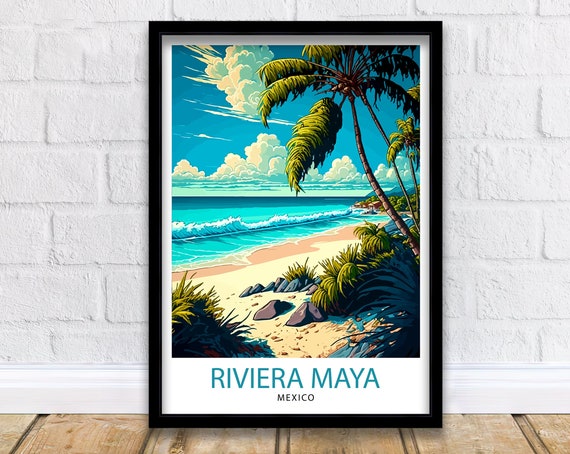 Riviera Maya Mexico Travel Poster, Home Decor