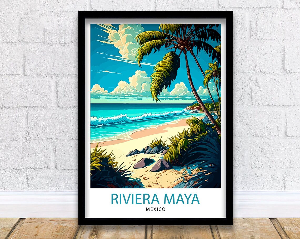 Riviera Maya Mexico Travel Poster, Home Decor